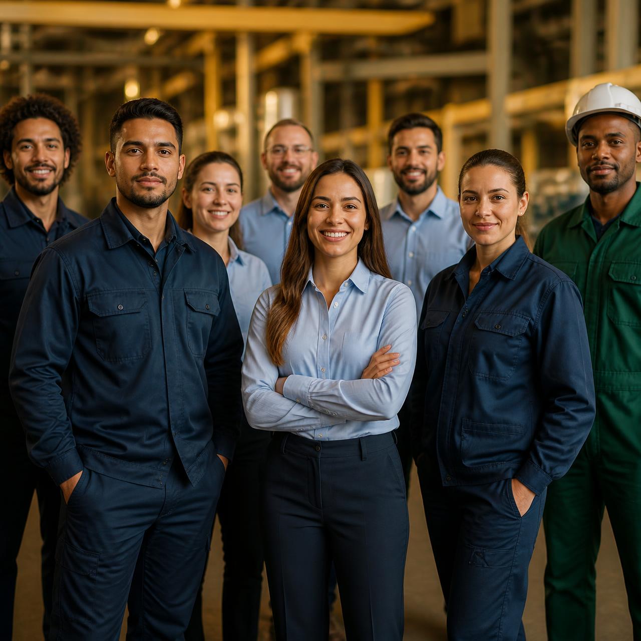 Profissionais vestindo macacões industriais, florestais e ambientais da Viés Uniformes